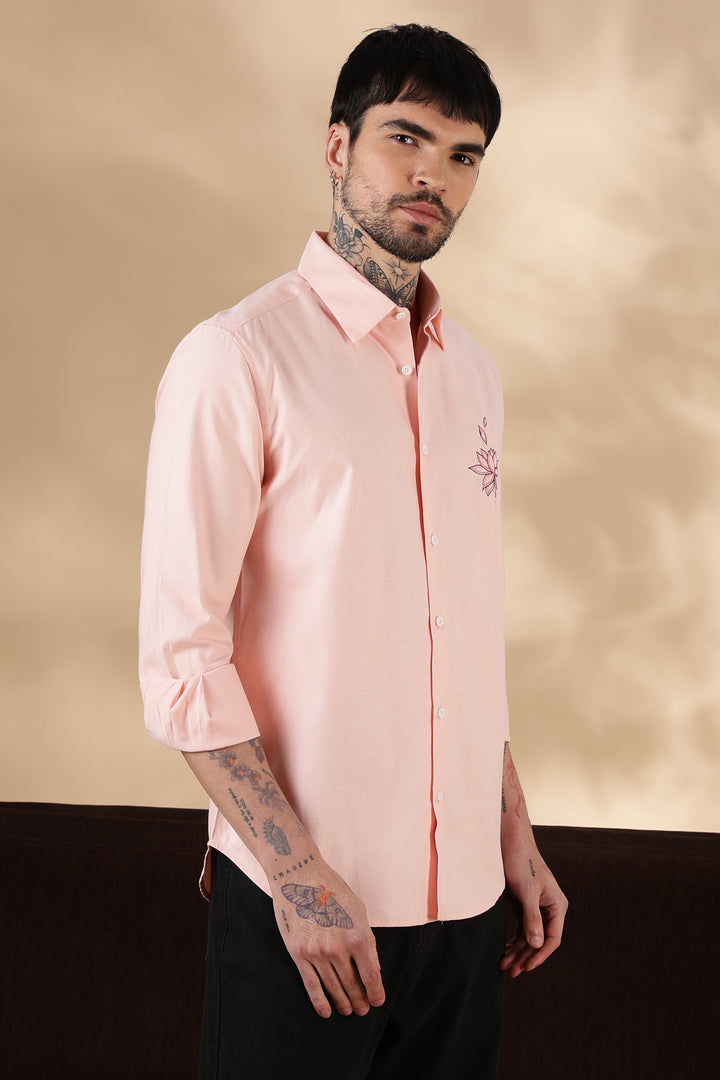 Water Lilly: Pink Embroidery Shirt