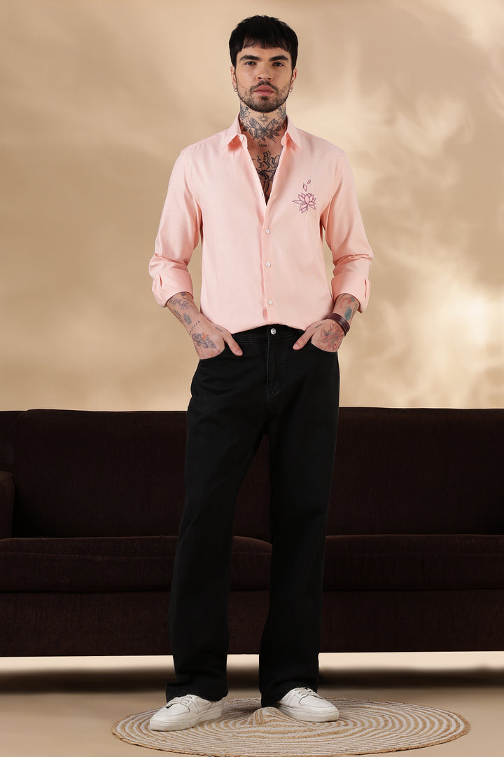 Water Lilly: Pink Embroidery Shirt