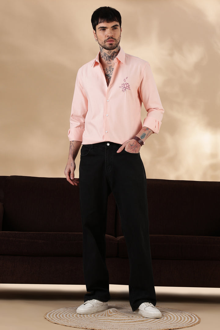 Water Lilly: Pink Embroidery Shirt