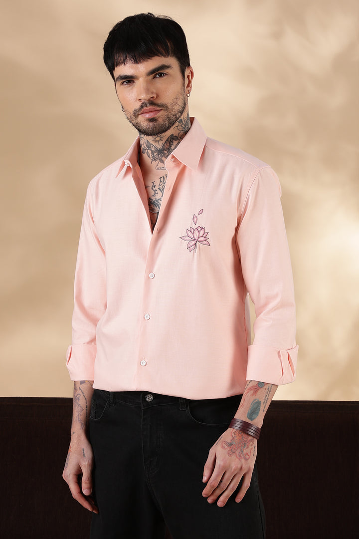 Water Lilly: Pink Embroidery Shirt
