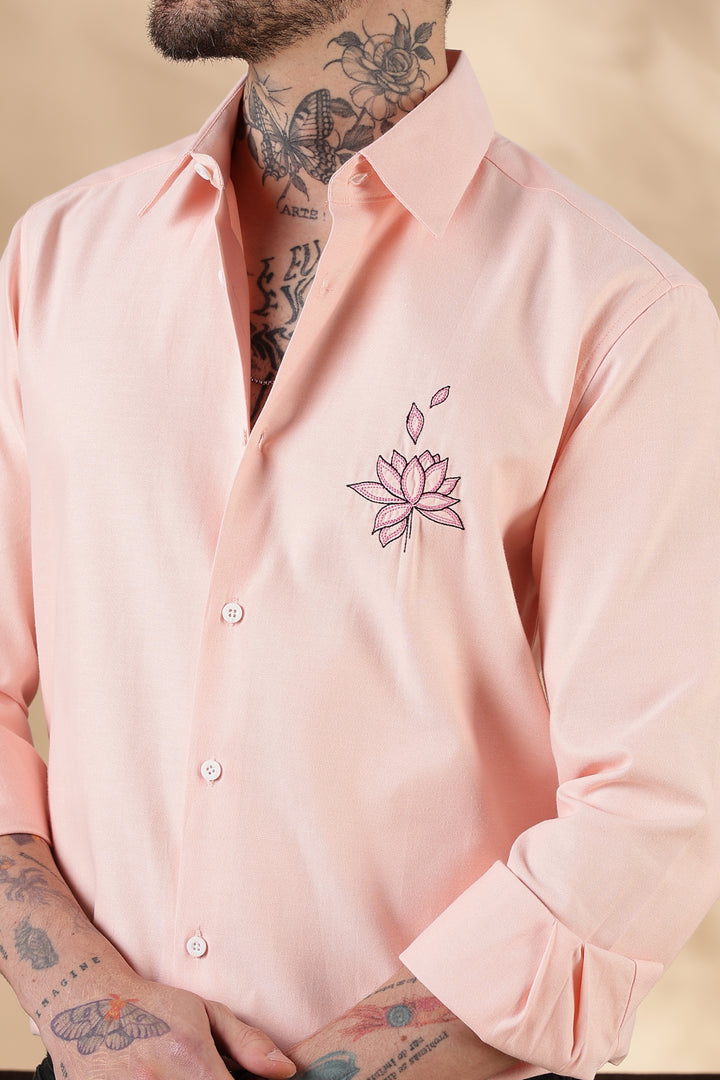 Water Lilly: Pink Embroidery Shirt