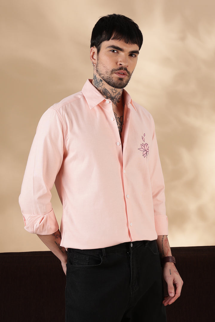 Water Lilly: Pink Embroidery Shirt