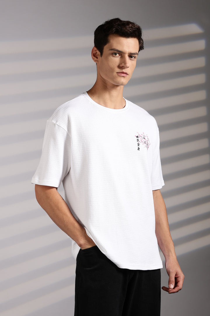 Japanese Blossom White Oversized tshirt