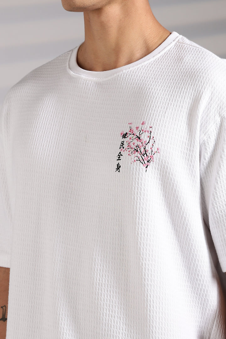 Japanese Blossom White Oversized tshirt