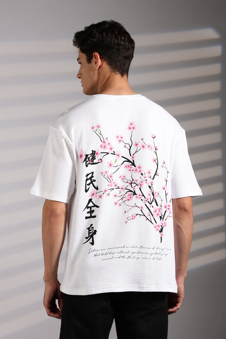 Japanese Blossom White Oversized tshirt