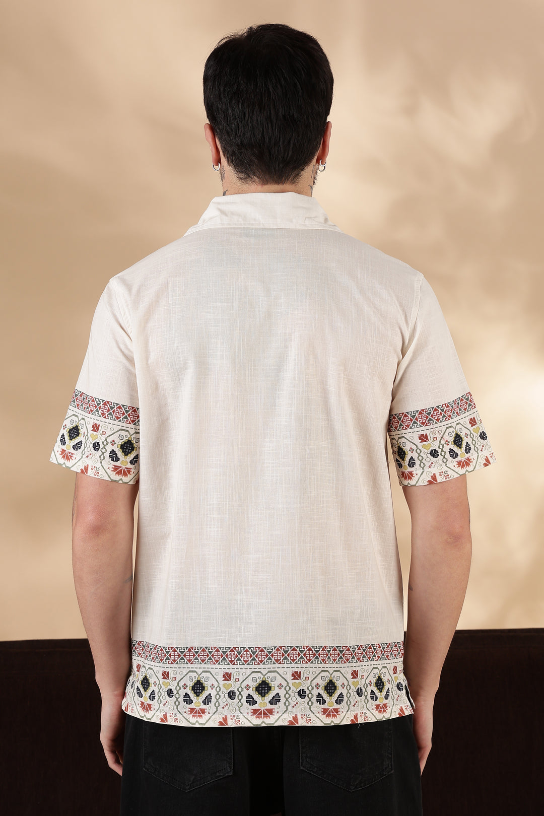 Tribal : Slub Printed Cuban Shirt