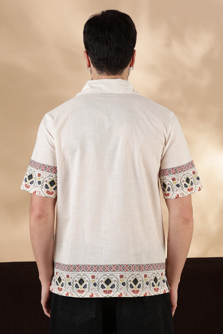 Tribal : Slub Printed Cuban Shirt