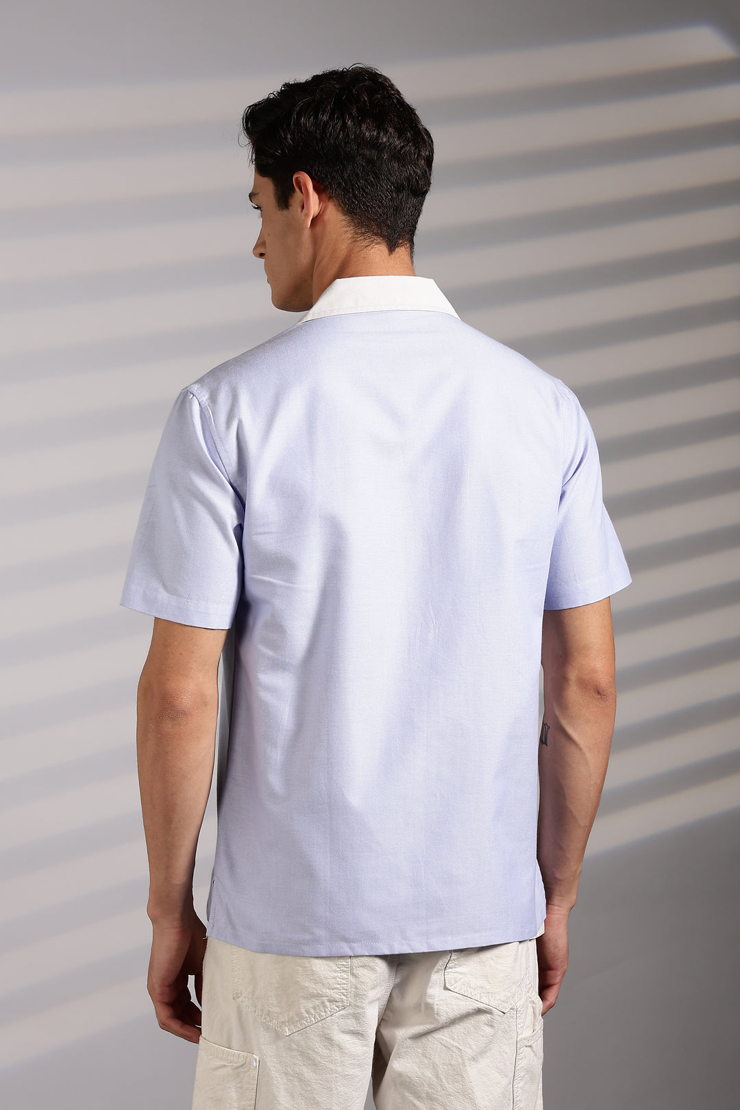 Boat: lilac Embroidery Cuban Shirt