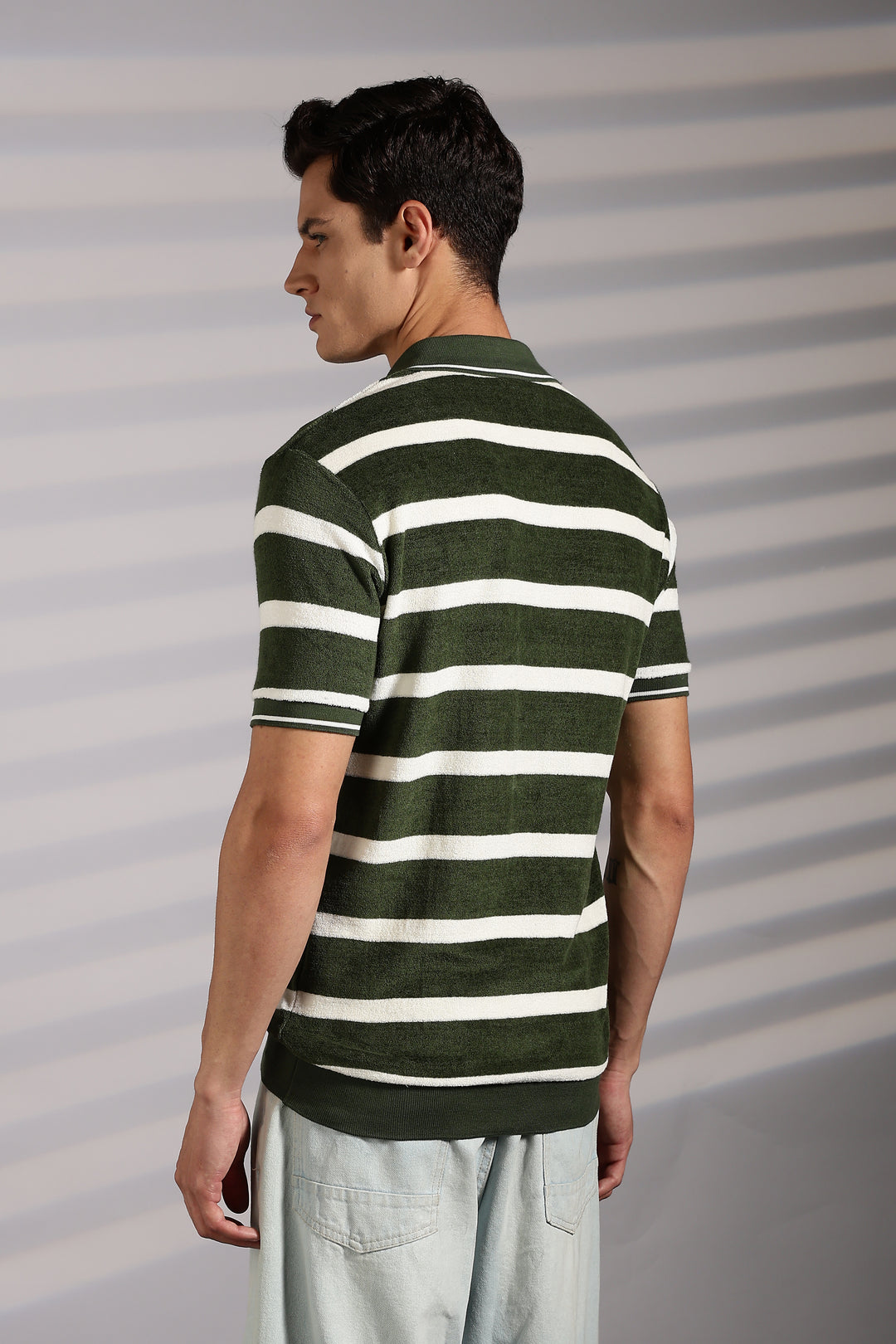 Green Stripes: Classic Polo Shirt