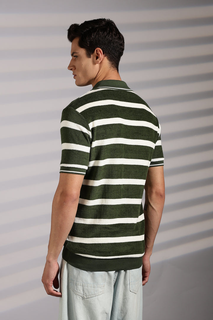 Green Stripes: Classic Polo Shirt