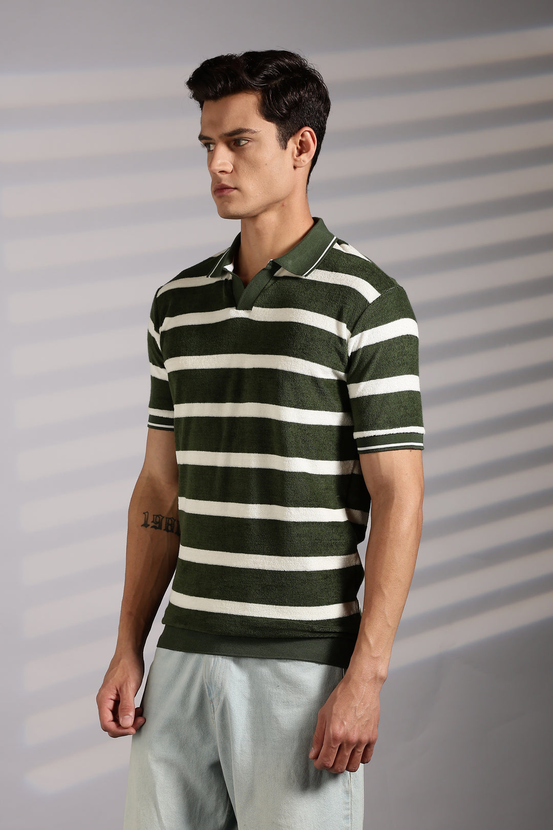 Green Stripes: Classic Polo Shirt