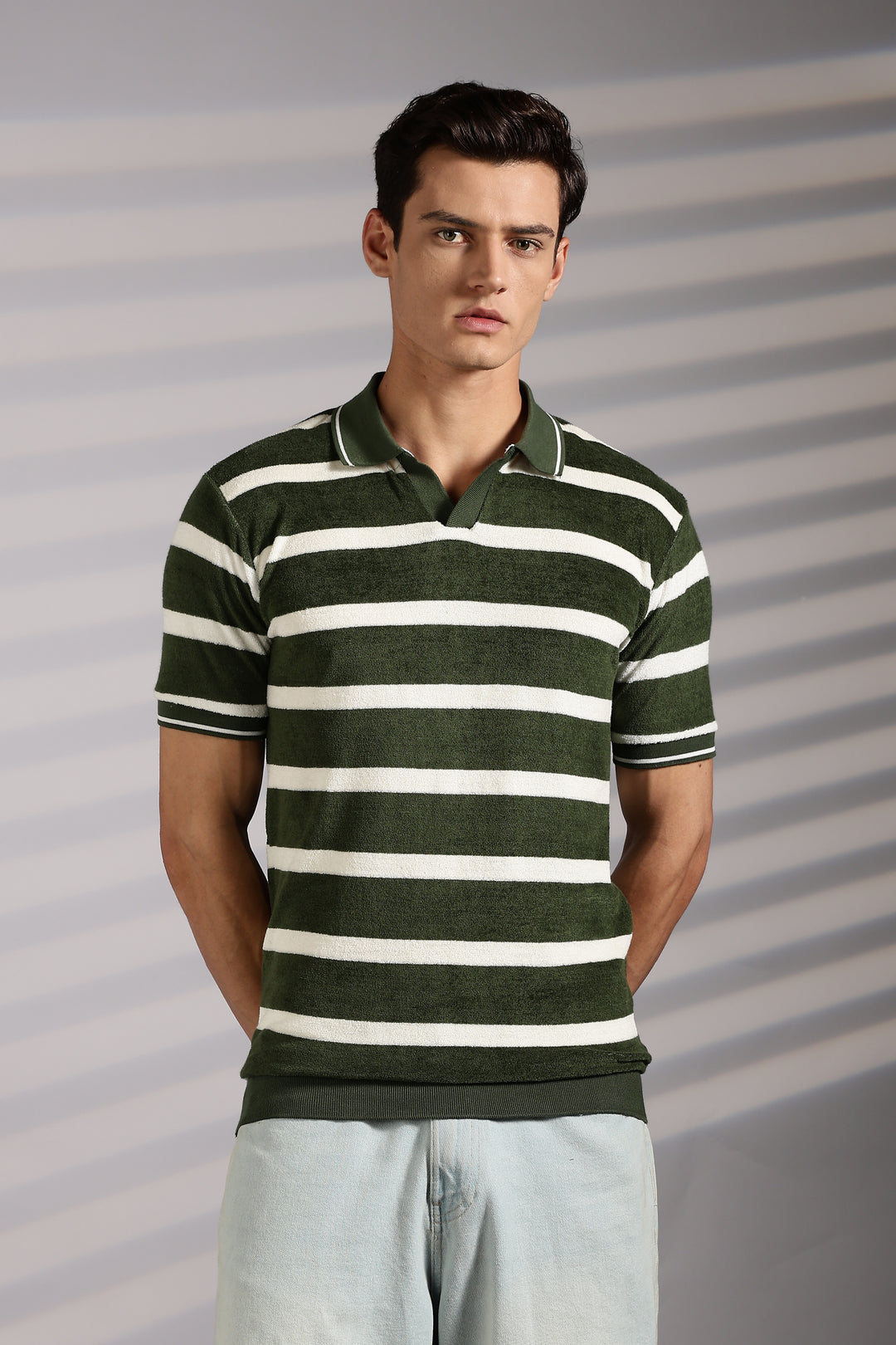 Green Stripes: Classic Polo Shirt