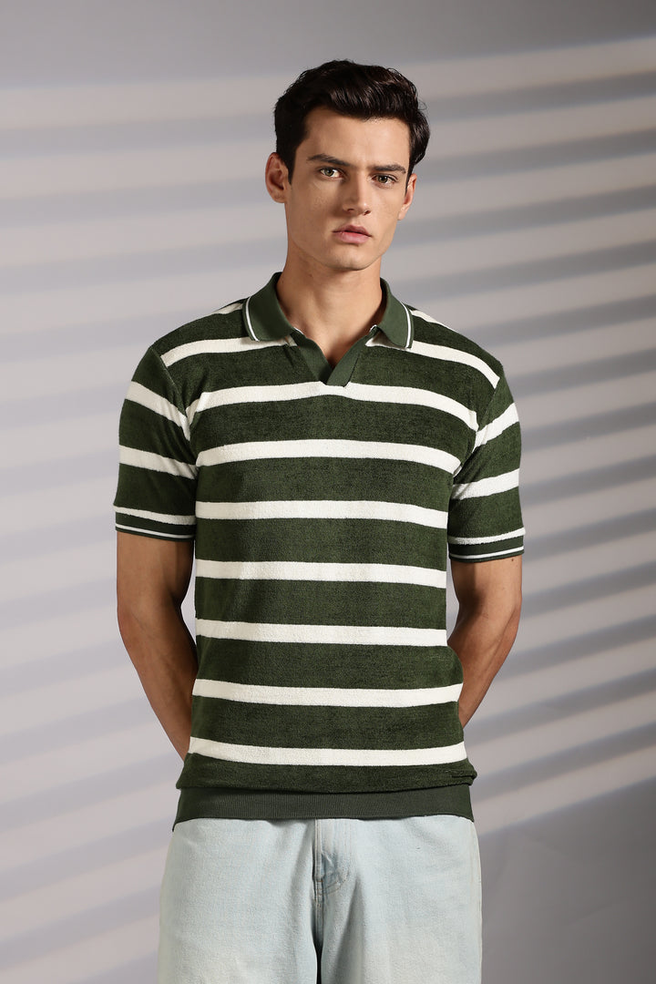 Green Stripes: Classic Polo Shirt