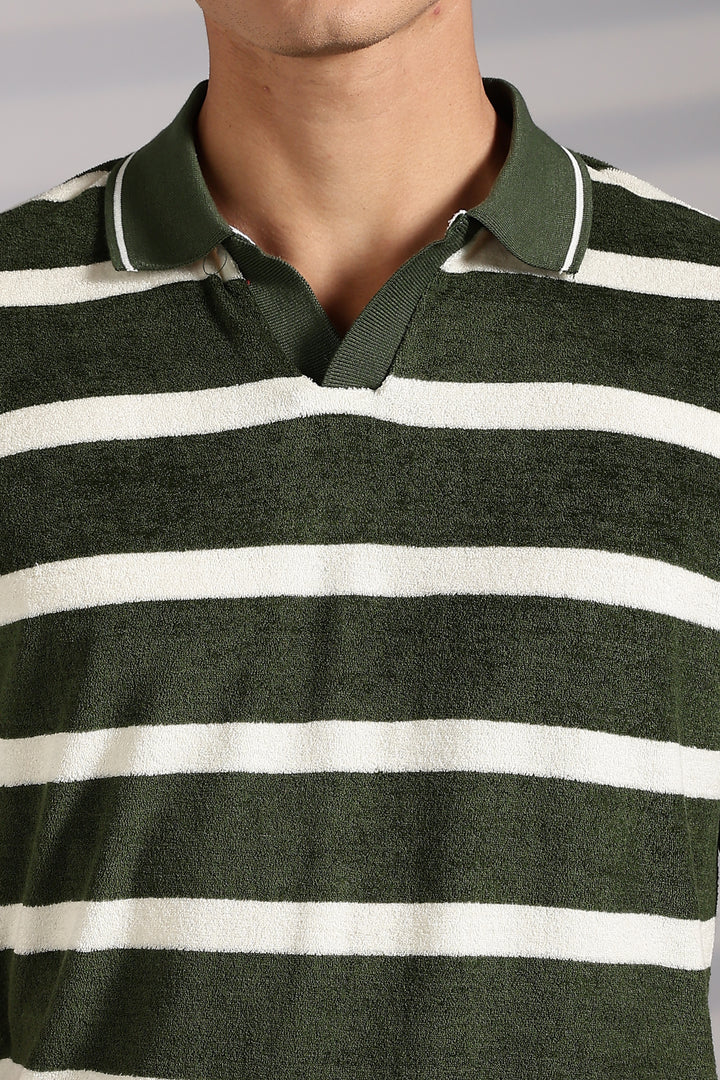 Green Stripes: Classic Polo Shirt