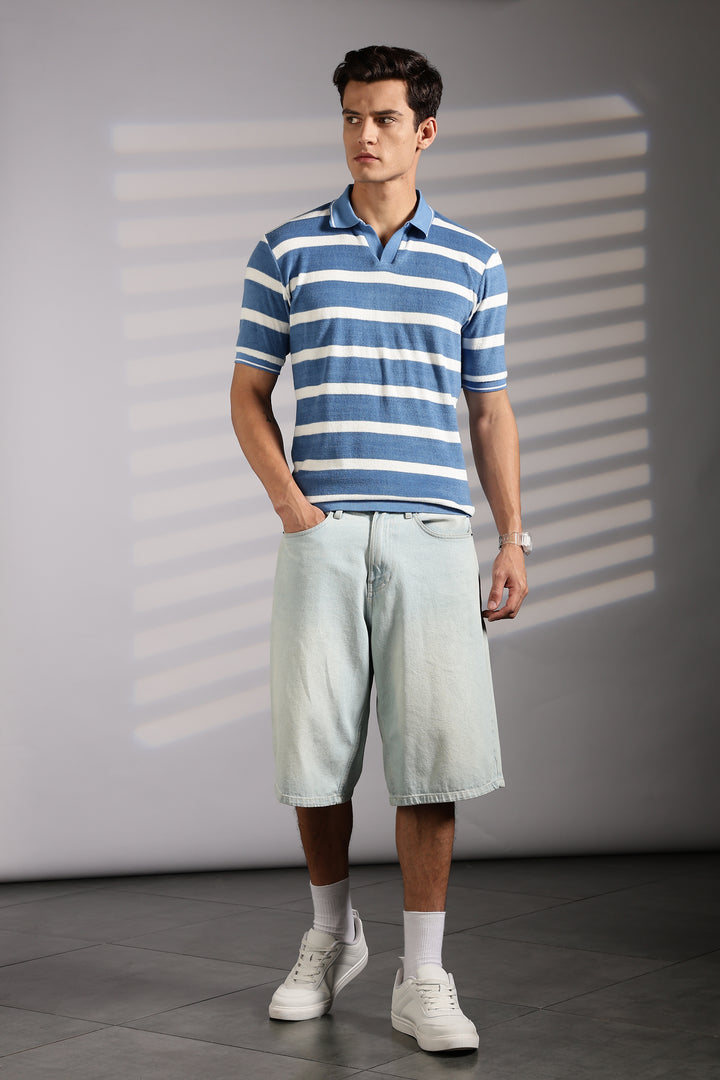 Blue Stripes: Classic Polo Shirt
