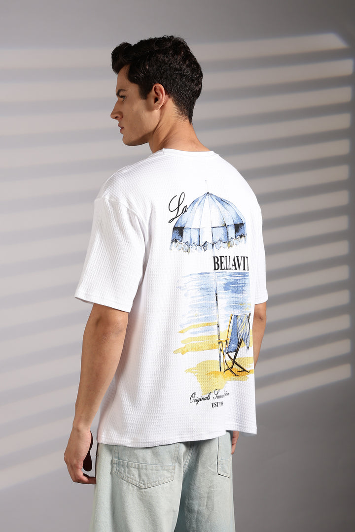 French Sunset Textured fabric oversized Tshirt