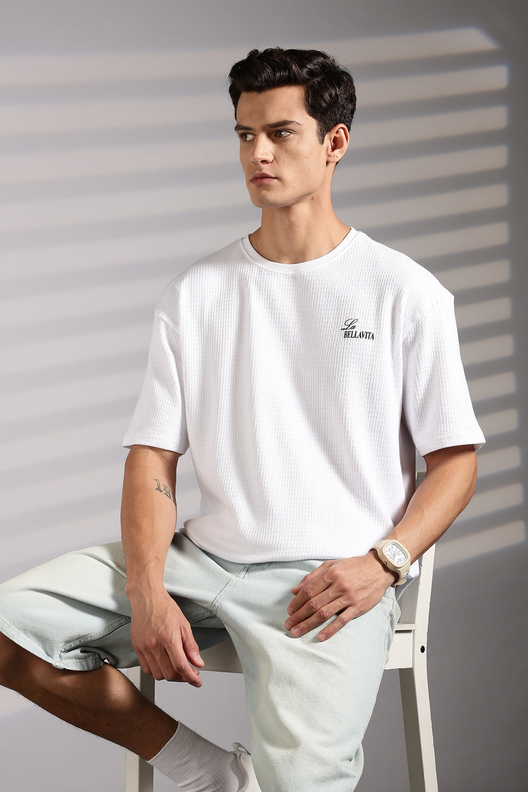 French Sunset Textured fabric oversized Tshirt