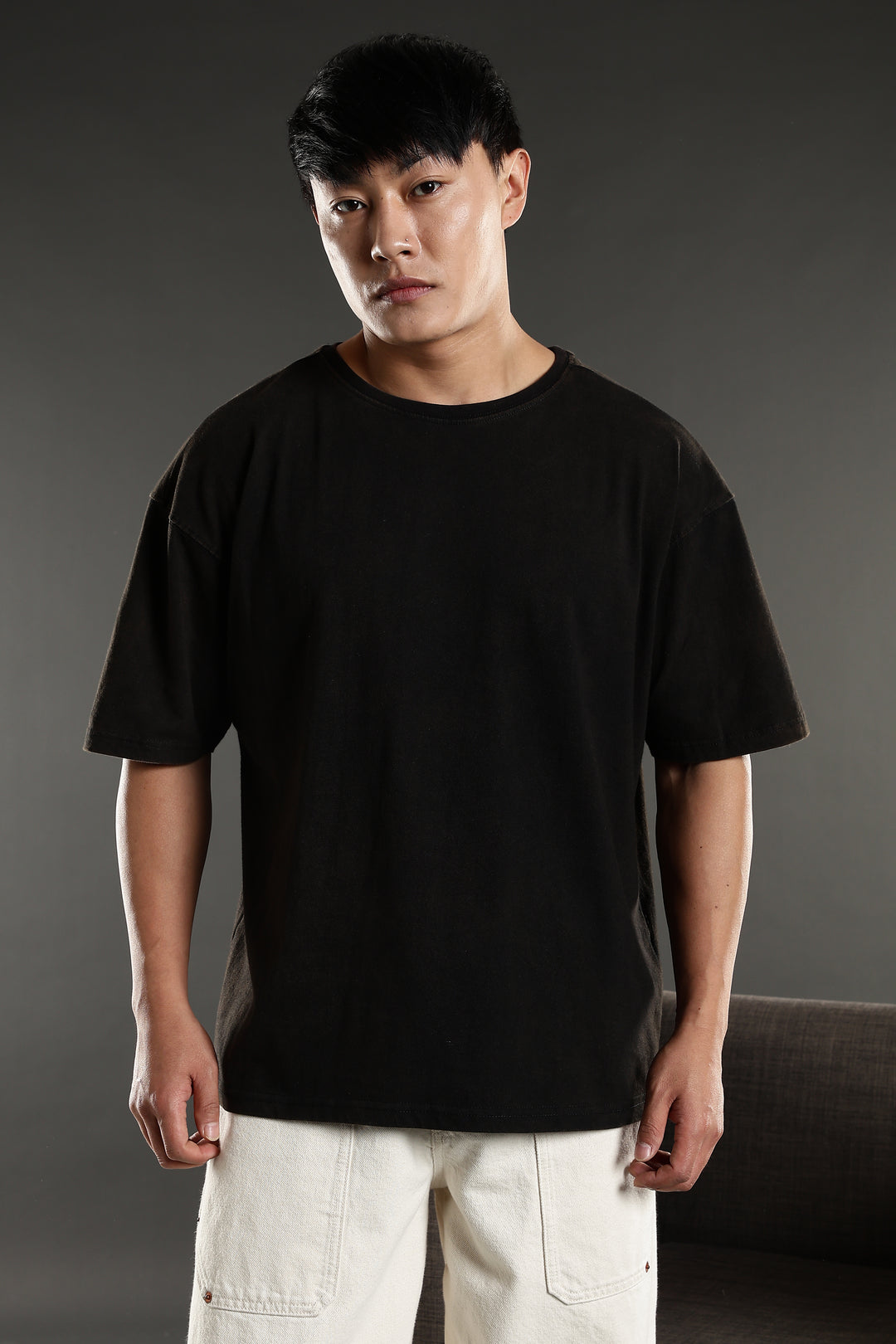 Strong and Gorgeous: Washed Black Oversized T-shirt