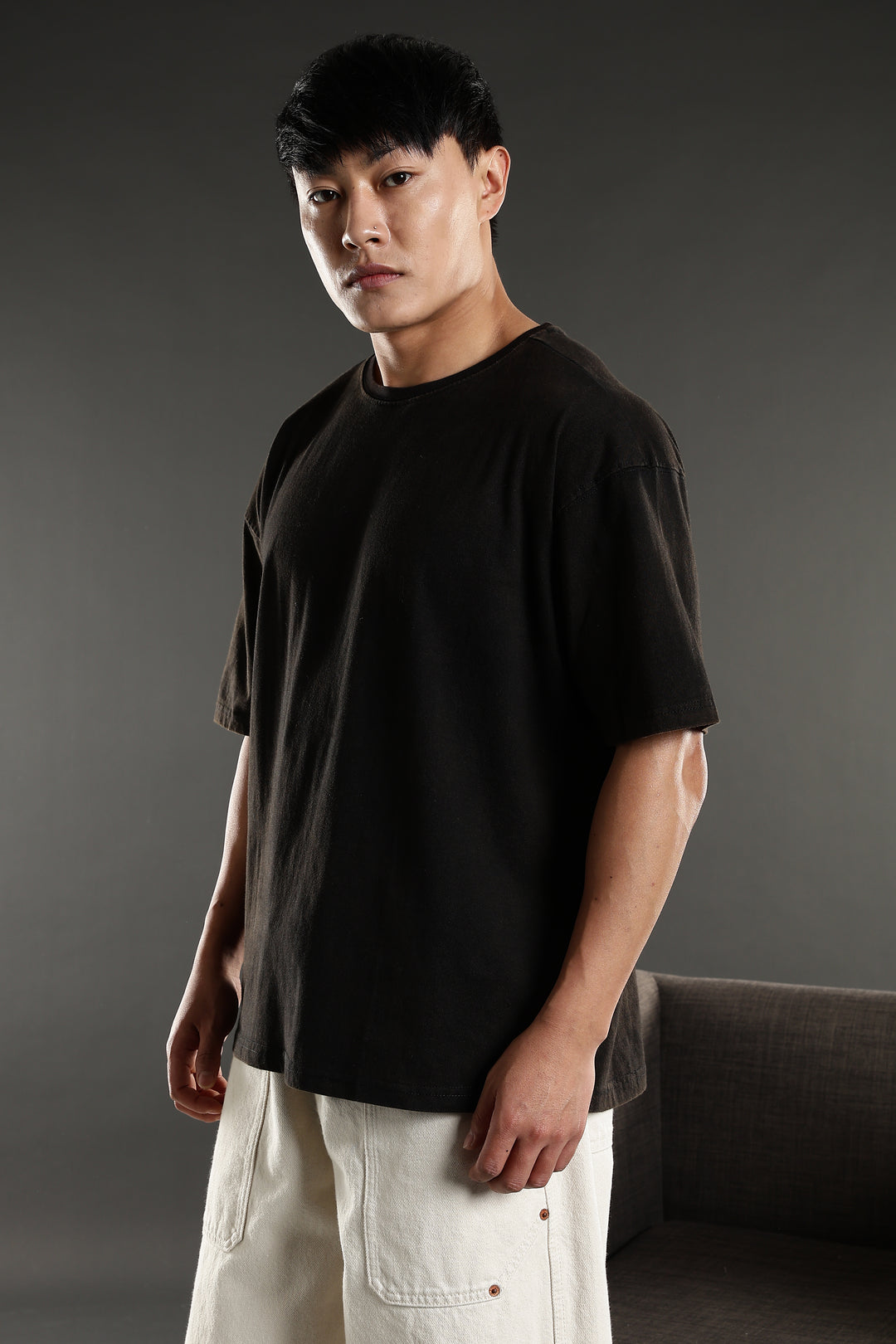 Strong and Gorgeous: Washed Black Oversized T-shirt