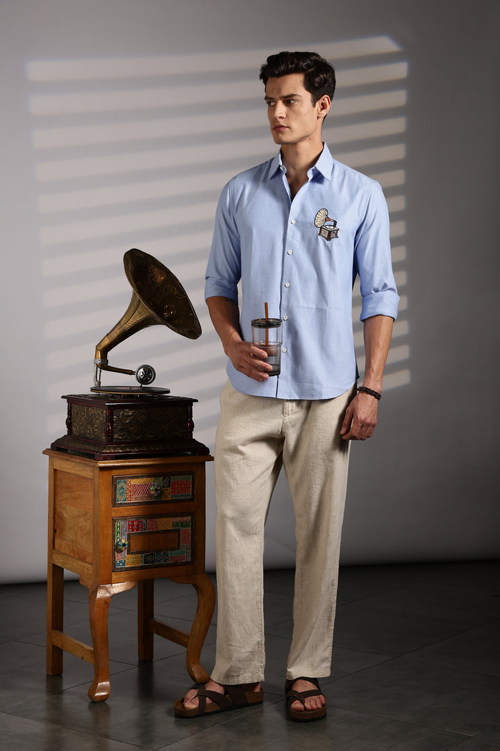 Music Embroidery Shirt
