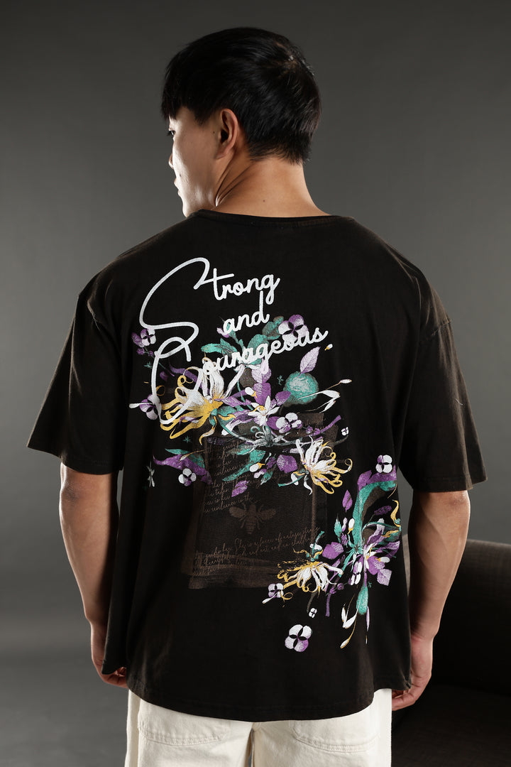 Strong and Gorgeous: Washed Black Oversized T-shirt