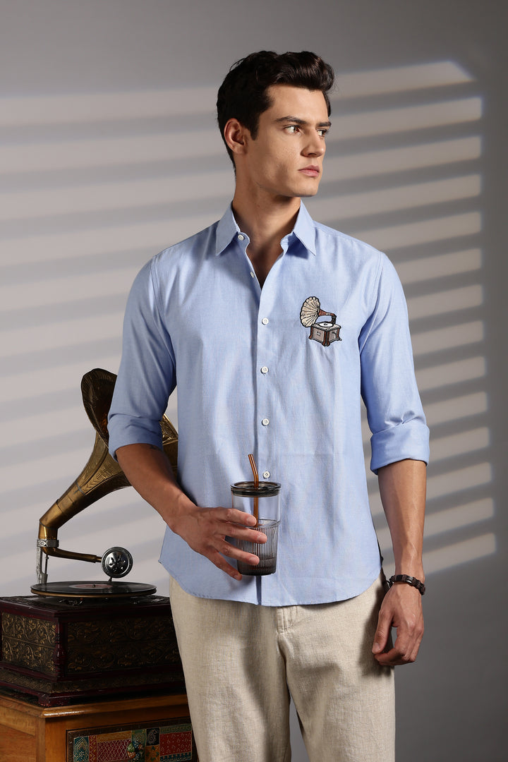 Music Embroidery Shirt