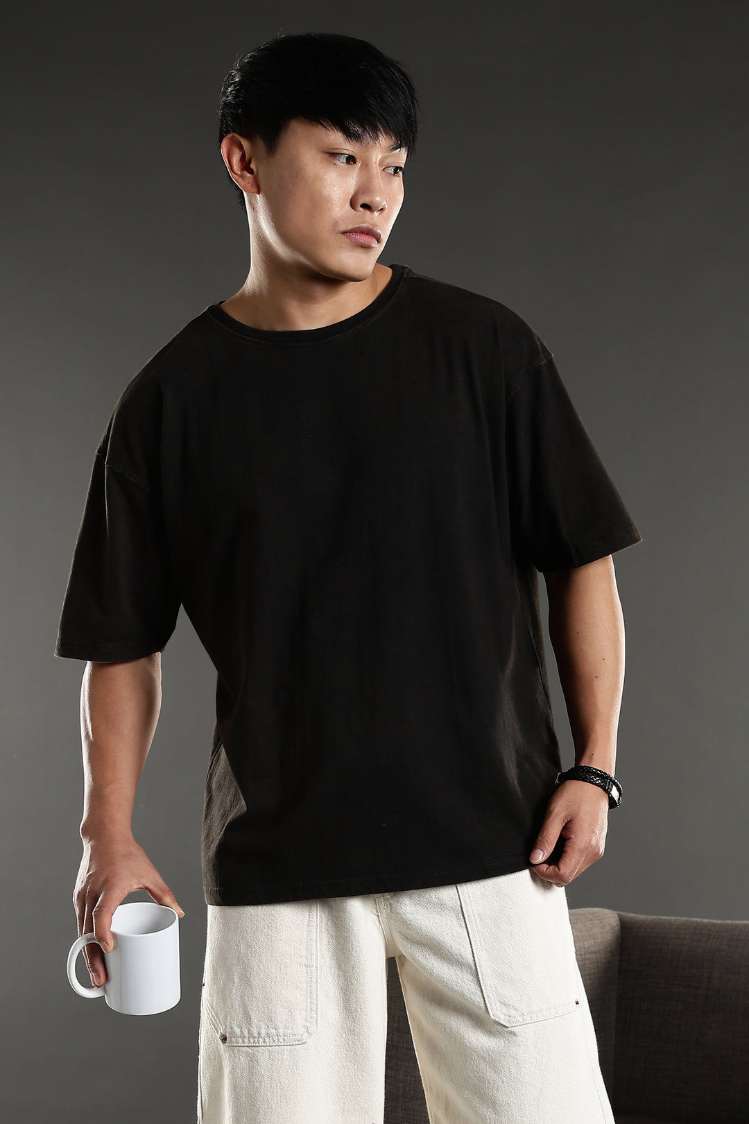 Strong and Gorgeous: Washed Black Oversized T-shirt