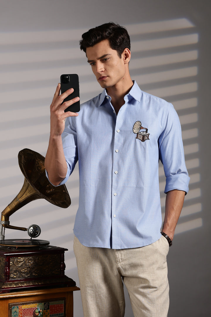 Music Embroidery Shirt