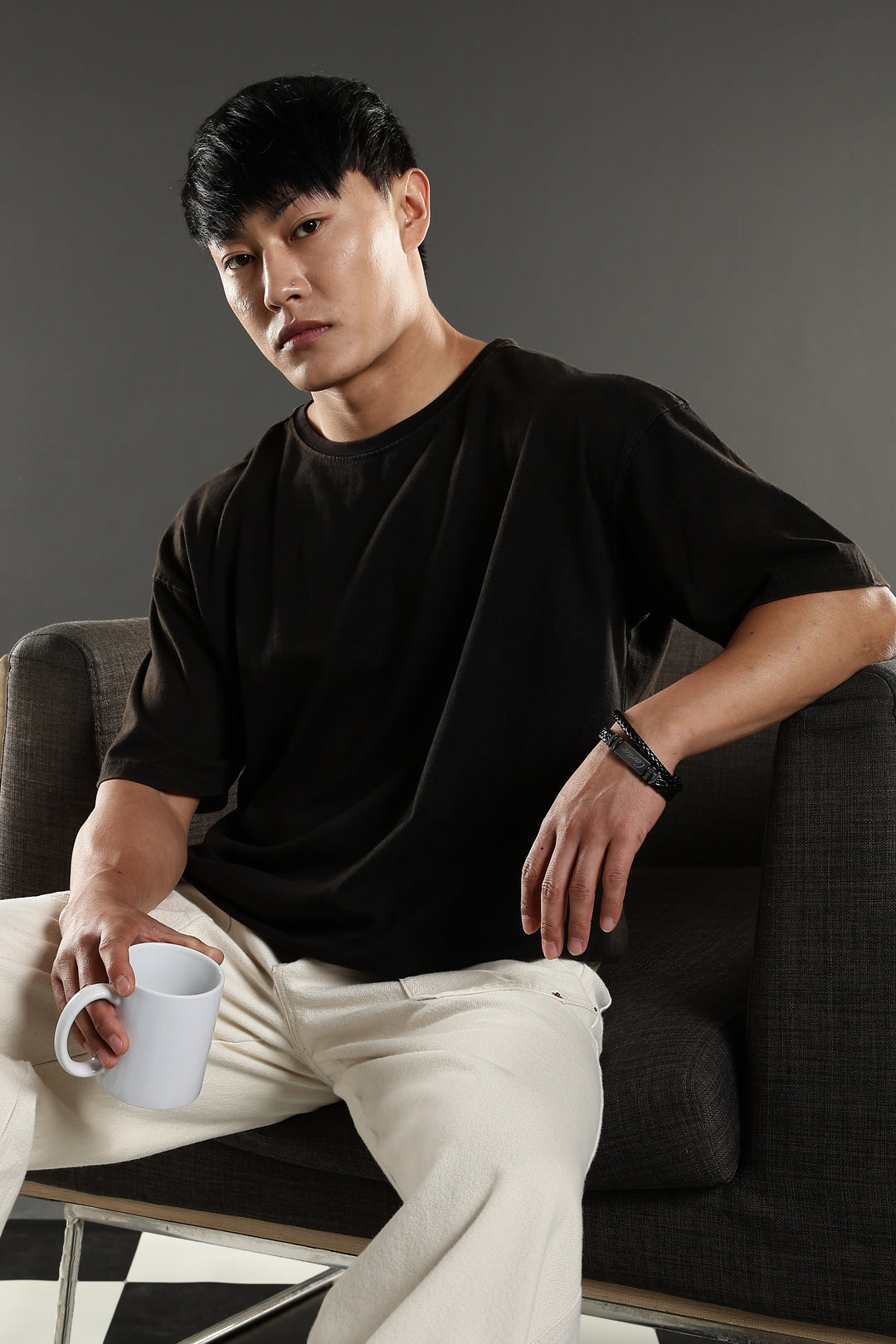 Strong and Gorgeous: Washed Black Oversized T-shirt