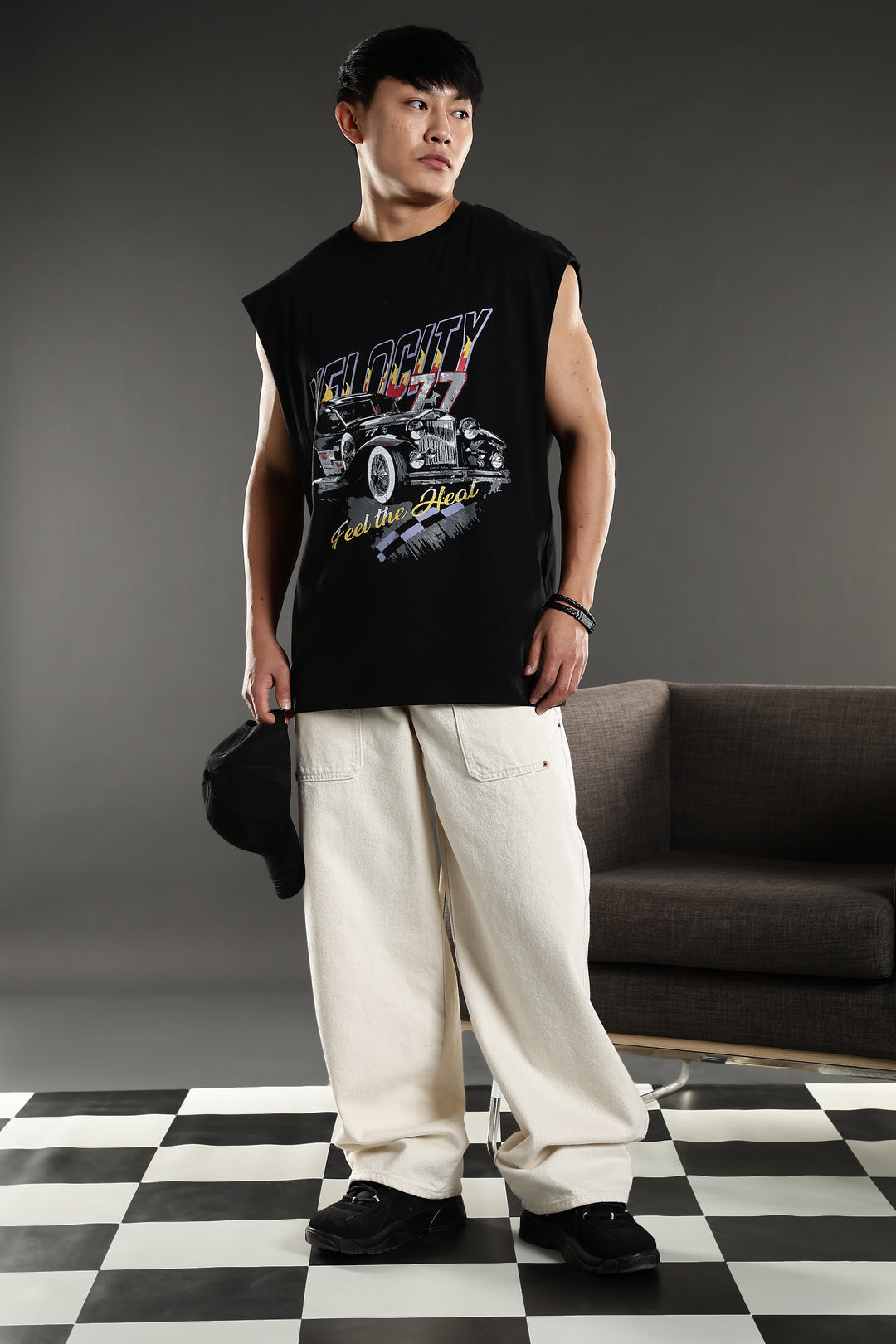 Velocity: Black Oversized Tank