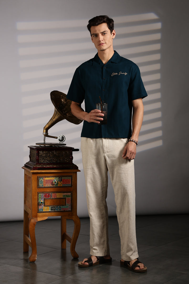 Elite Society: Embroidery Boxy Fit Shirt