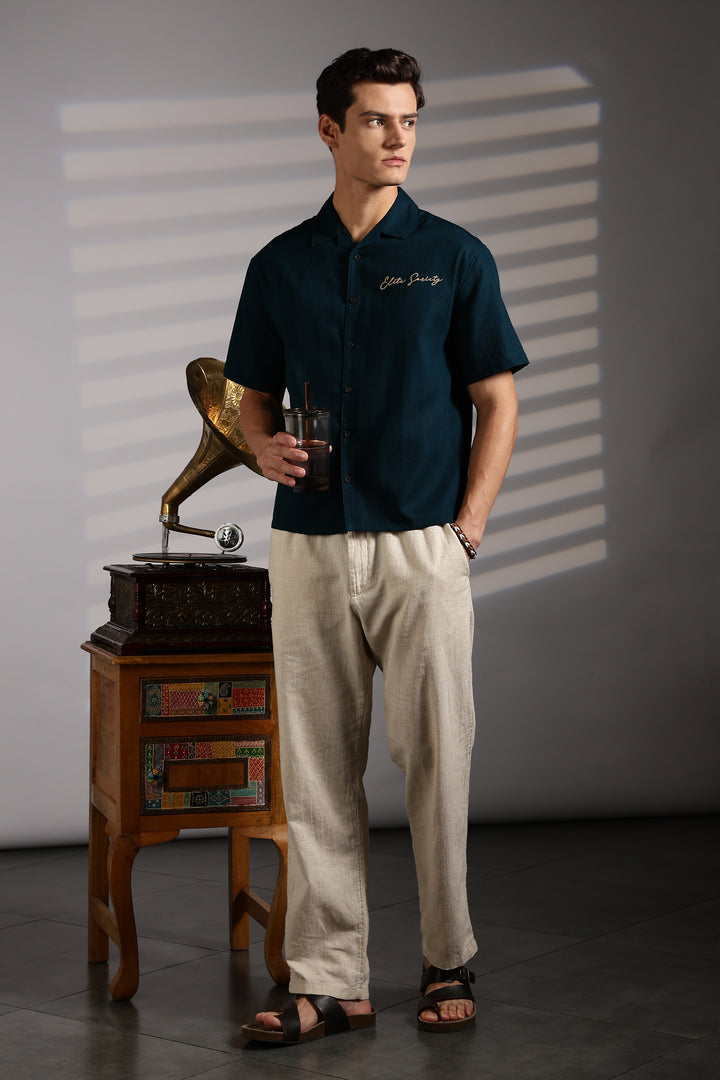 Elite Society: Embroidery Boxy Fit Shirt