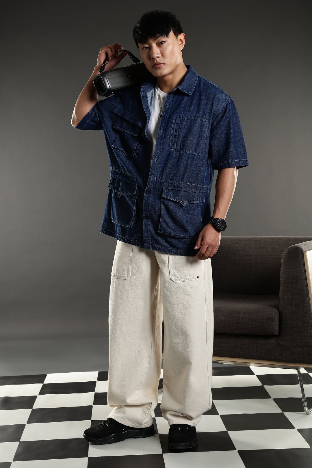 Denims: Utility Cargo Oversized Shirt