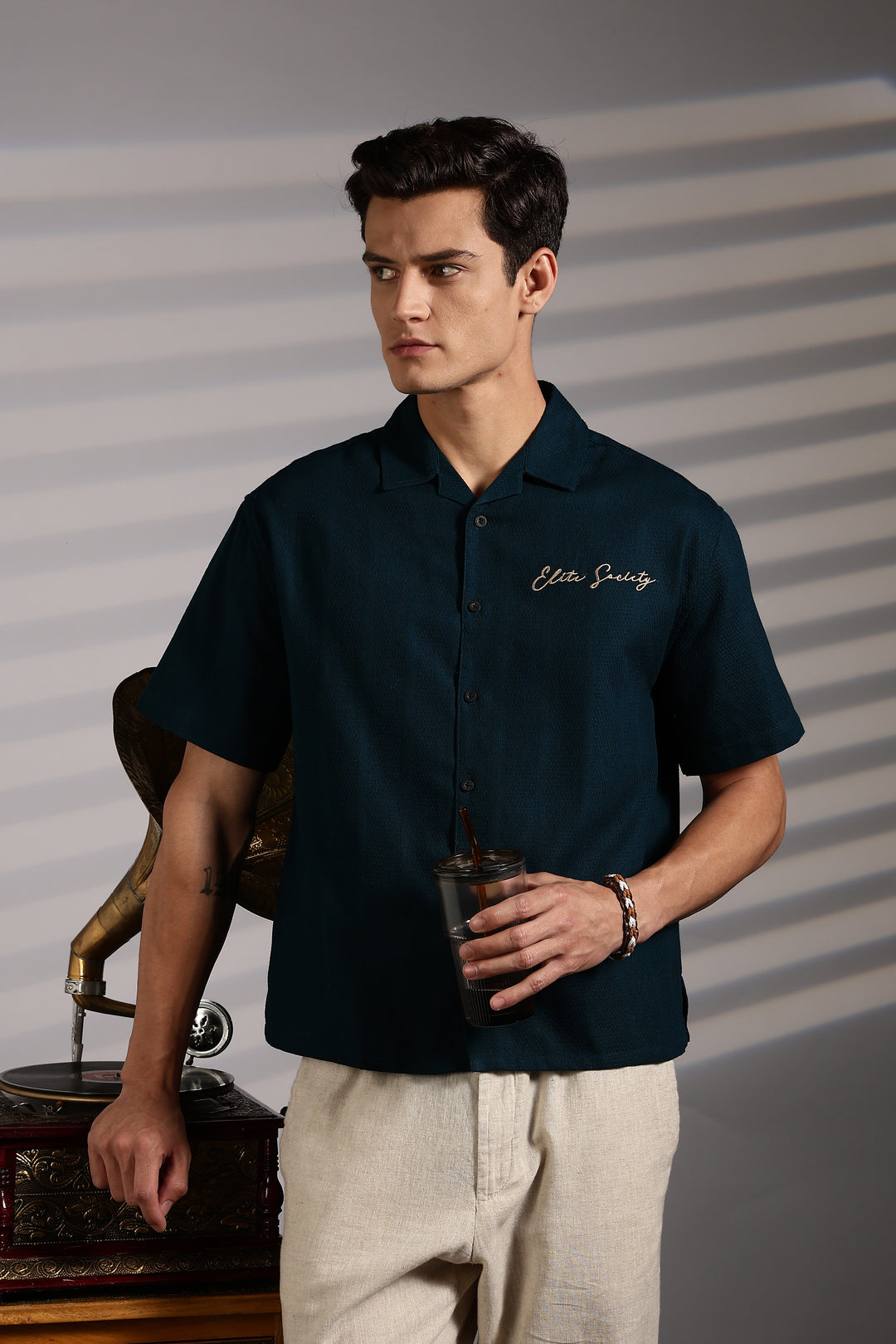 Elite Society: Embroidery Boxy Fit Shirt