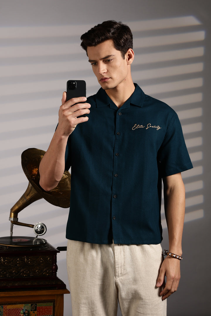 Elite Society: Embroidery Boxy Fit Shirt
