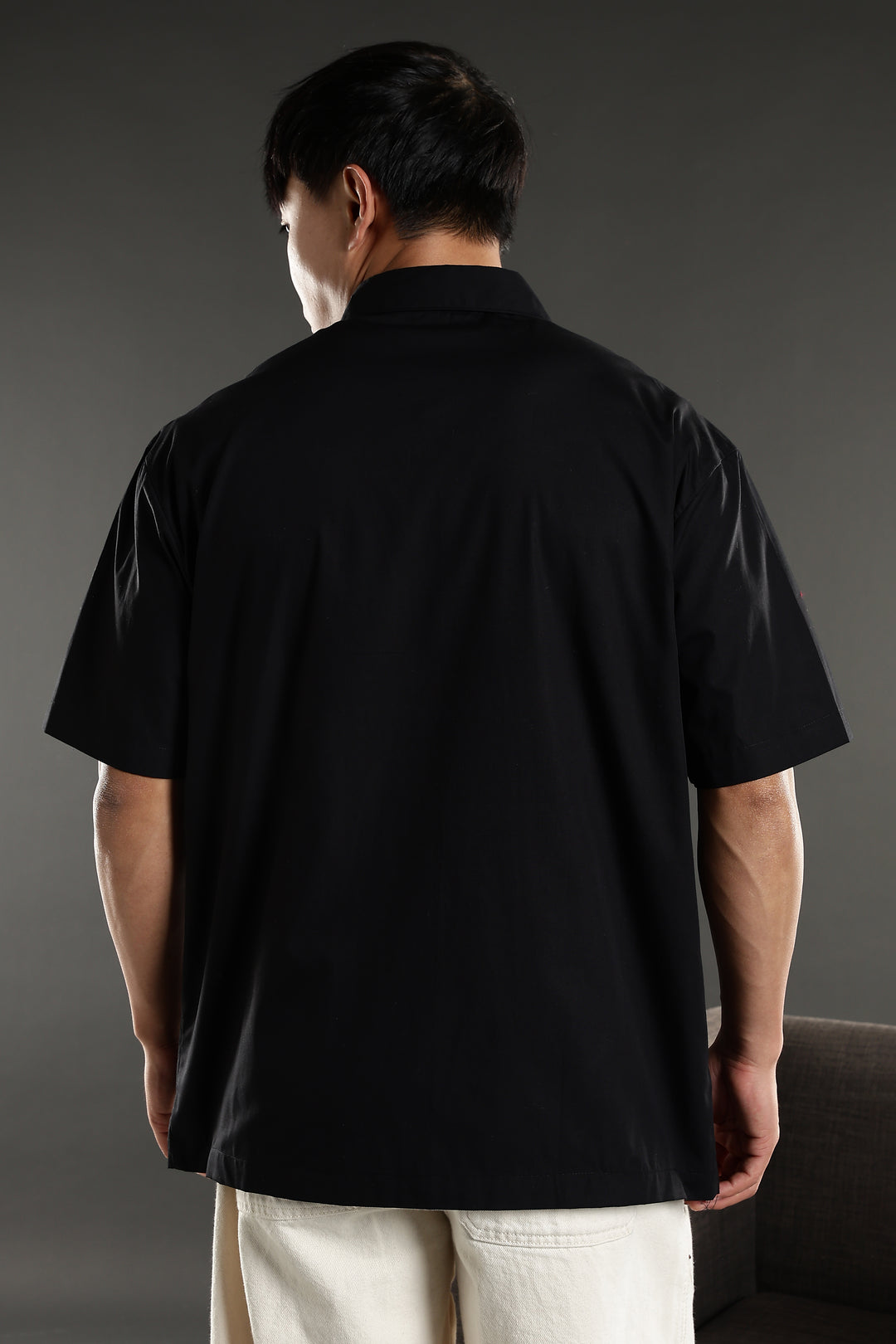 Black & White Racing Cut & Sew Oversized Shirt