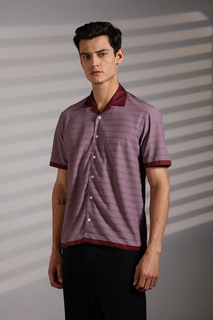 Textured Fabric: Purple Cuban shirt