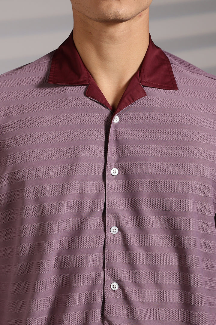 Textured Fabric: Purple Cuban shirt