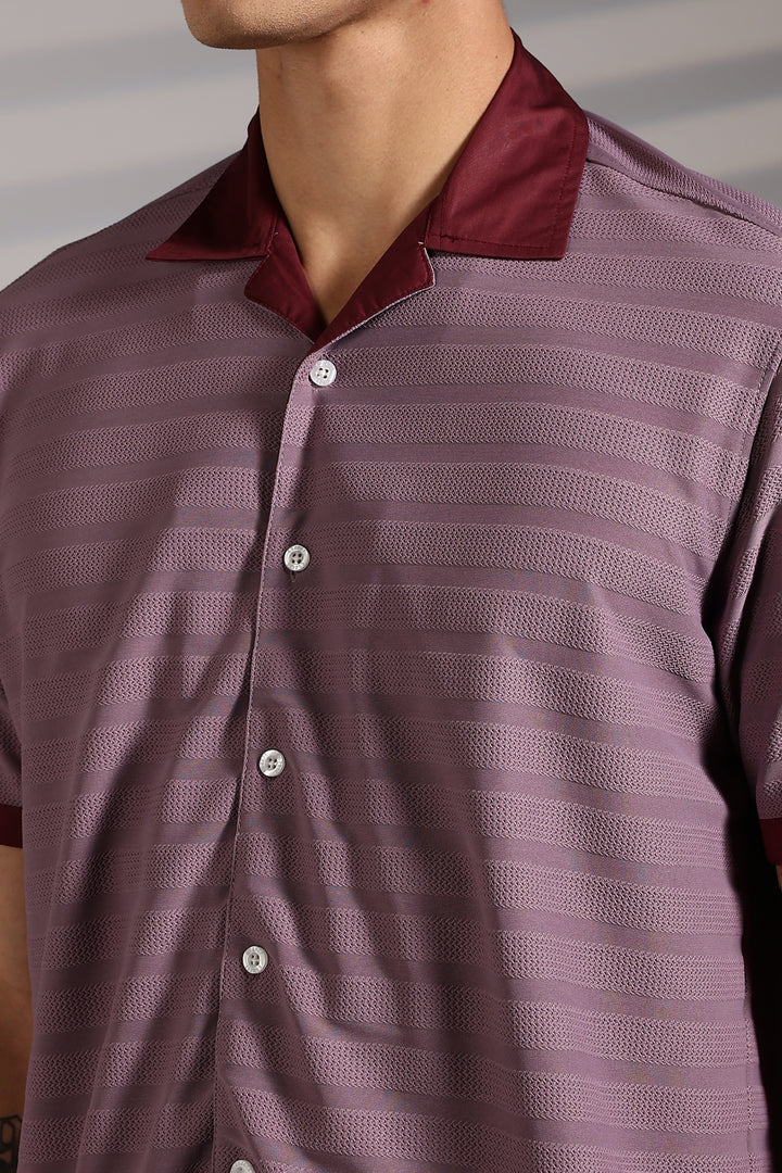 Textured Fabric: Purple Cuban shirt