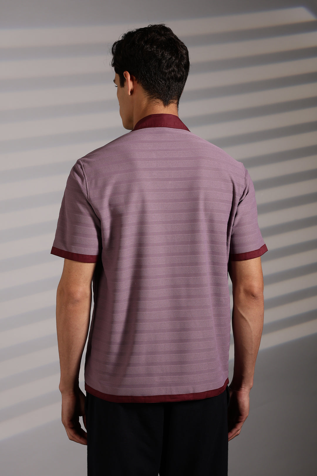 Textured Fabric: Purple Cuban shirt