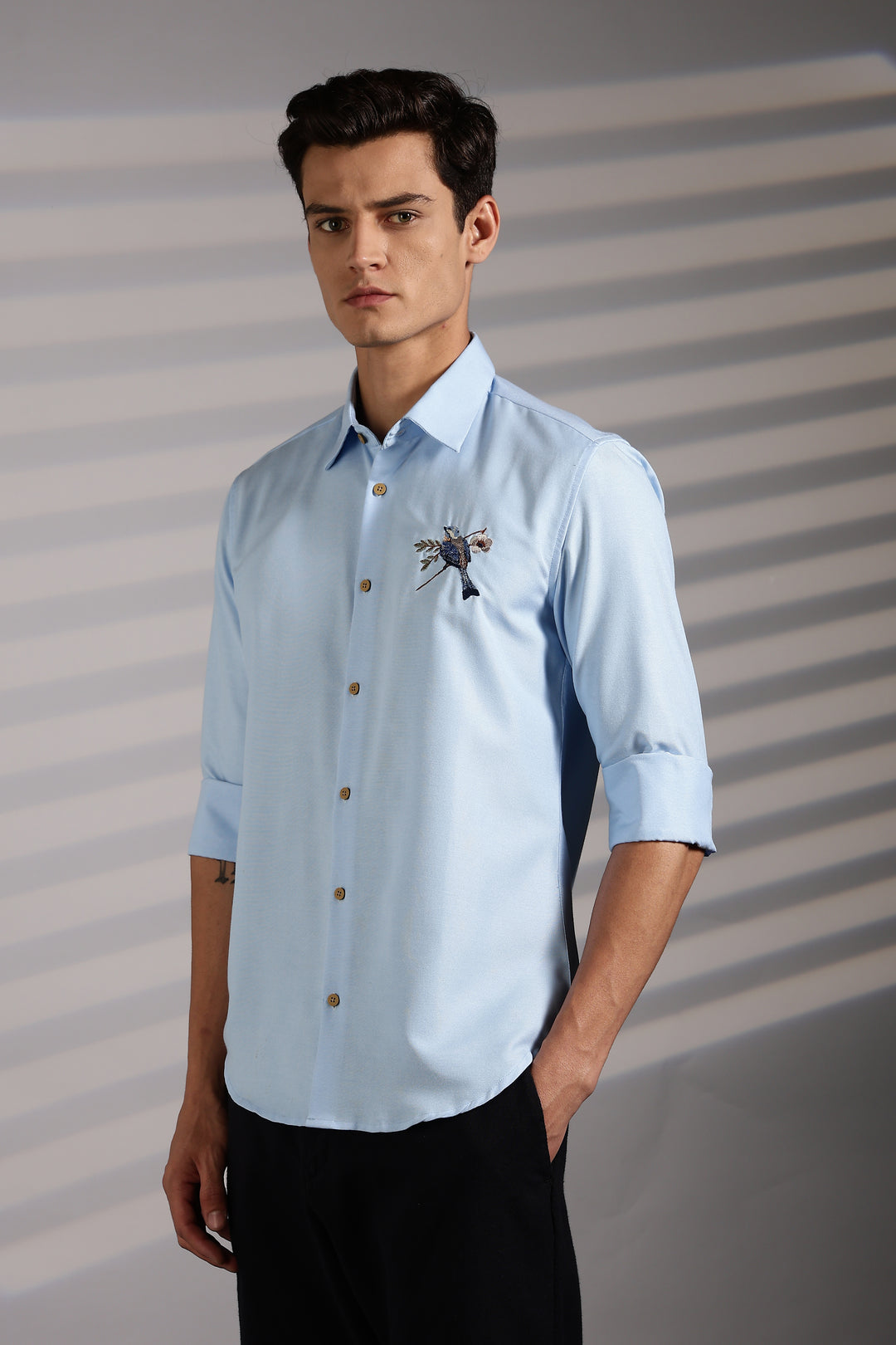 Birdy Blue Embroidery Shirt