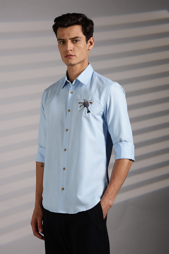 Birdy Blue Embroidery Shirt