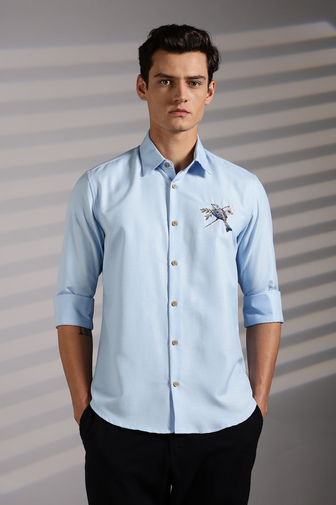 Birdy Blue Embroidery Shirt