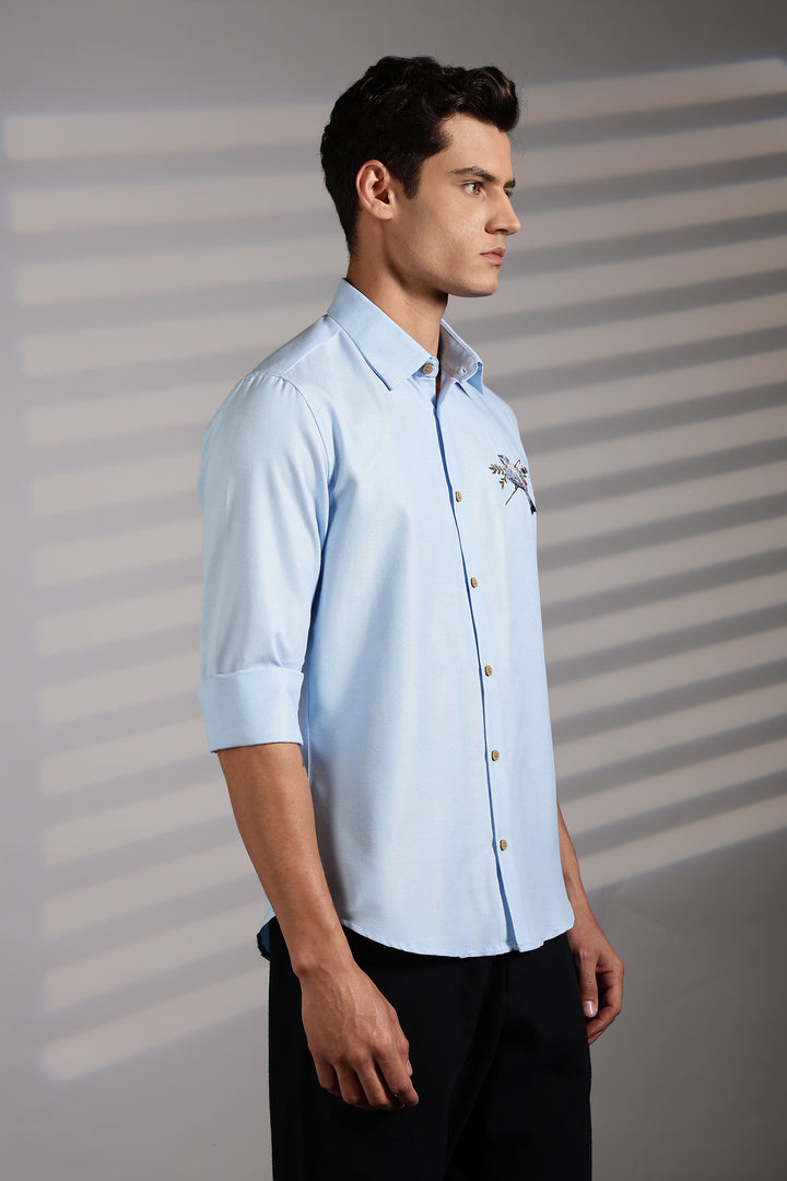 Birdy Blue Embroidery Shirt