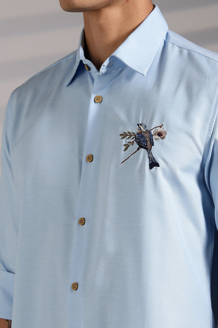 Birdy Blue Embroidery Shirt