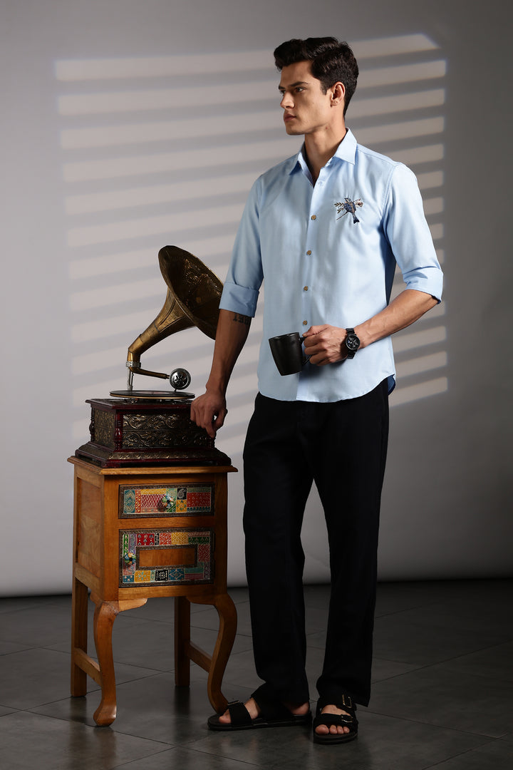 Birdy Blue Embroidery Shirt