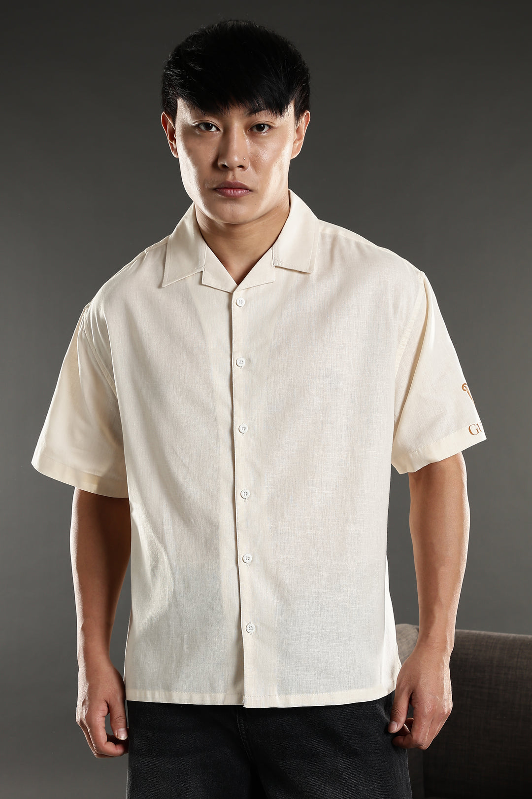Boxy Fit: Guinness Linen Cream Cuban Shirt