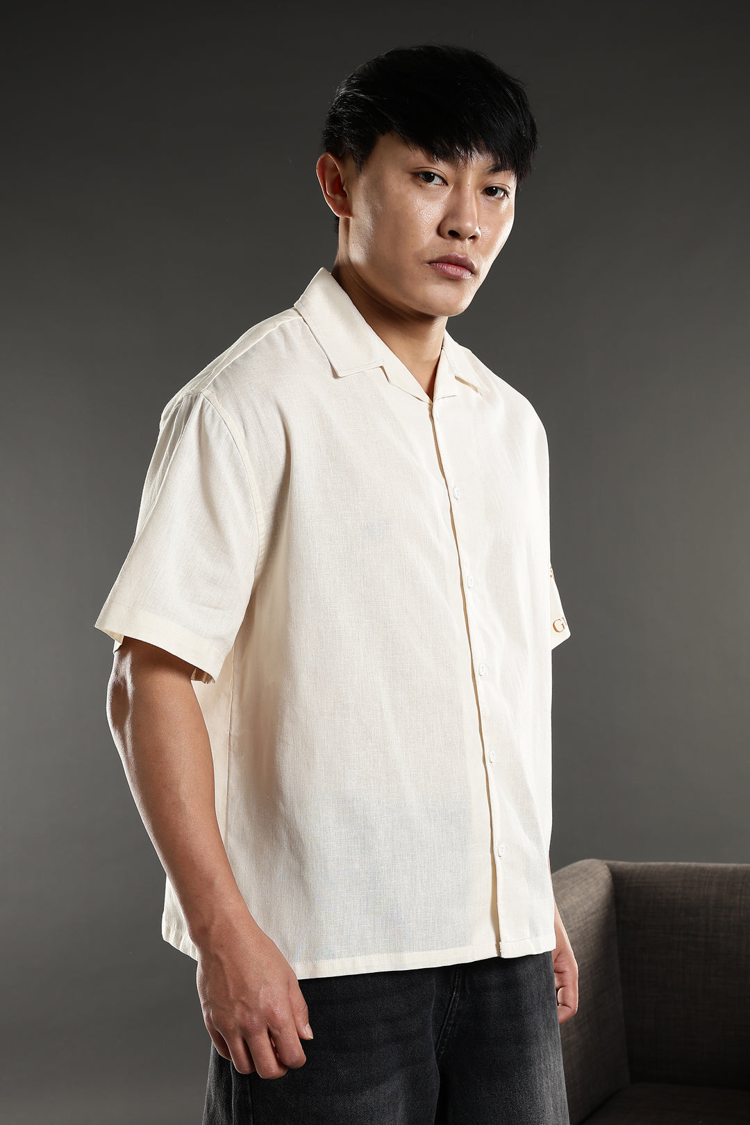 Boxy Fit: Guinness Linen Cream Cuban Shirt