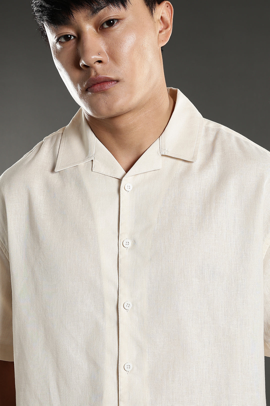 Boxy Fit: Guinness Linen Cream Cuban Shirt