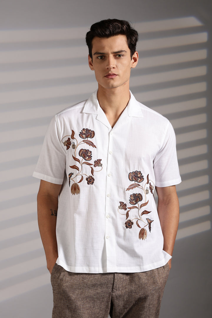 Bronze Bloom Cuban Shirt